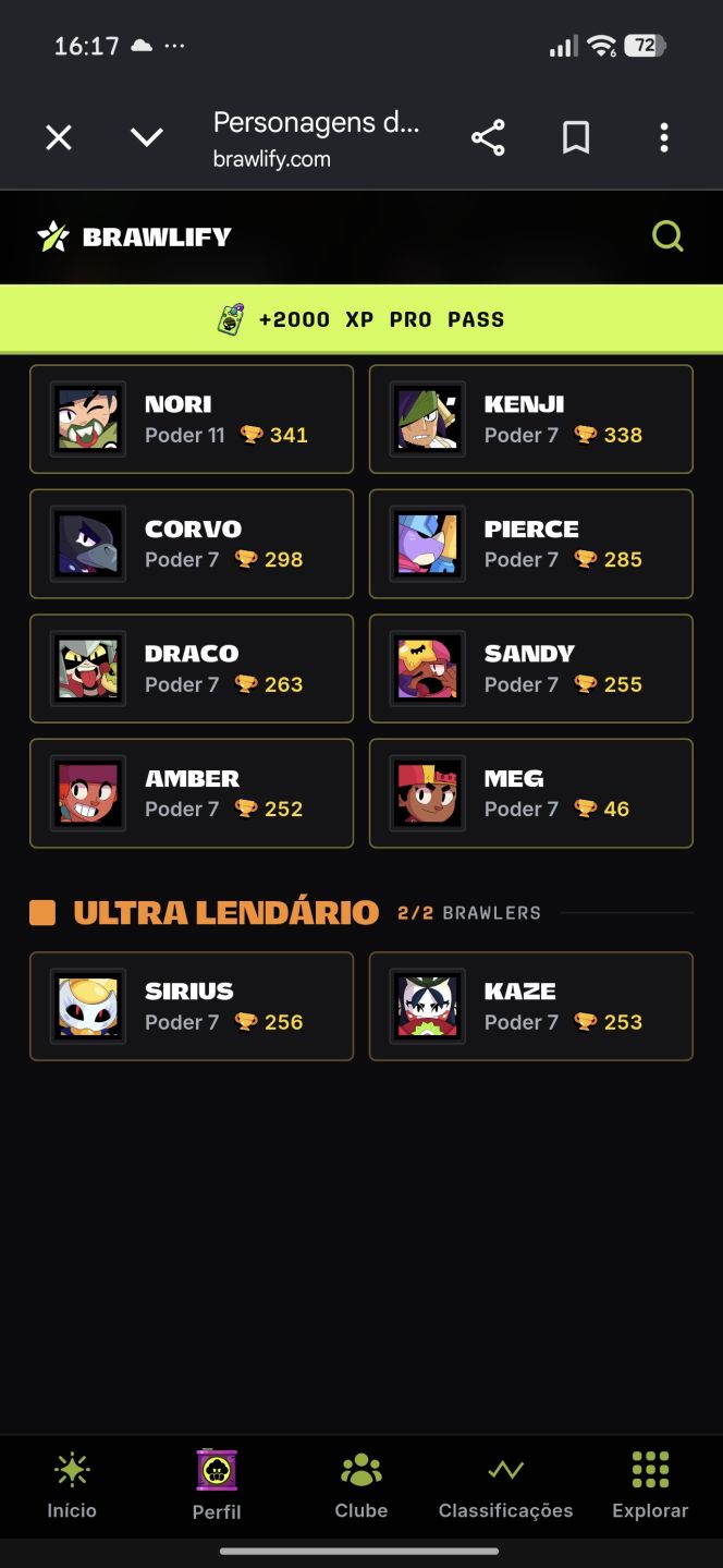 Todos os brawlers acima do nível 7 e uma skin mt rara