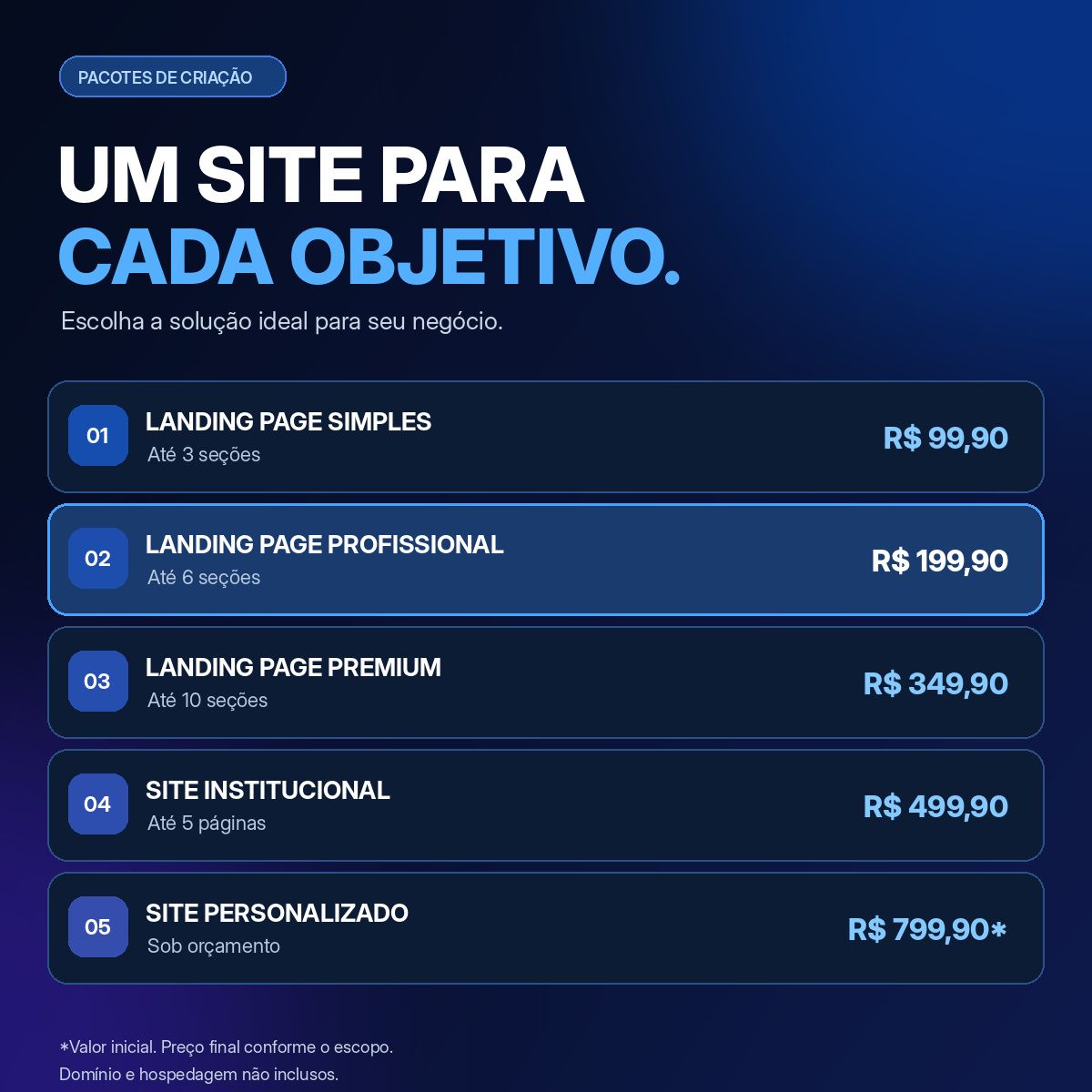 Criação de Sites e Landing Pages Profissionais | Modernos e Responsivos