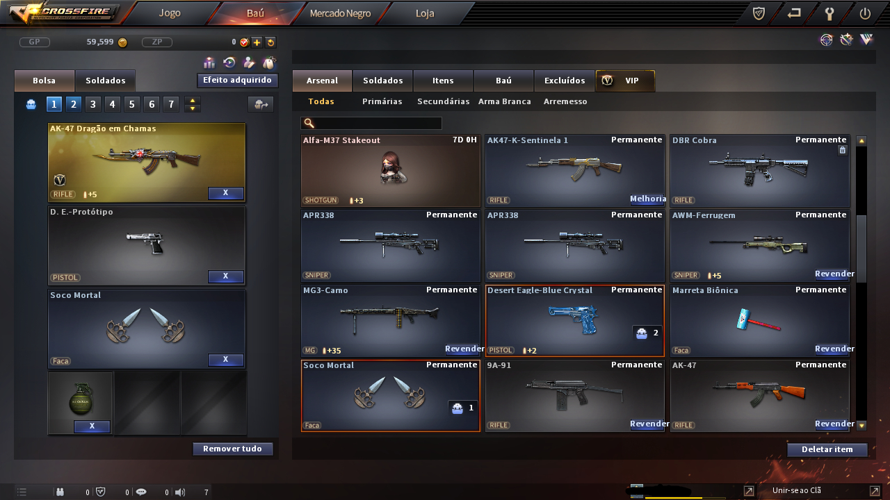 Conta Crossfire AL Major 2 Vips+DX+MNS MUITOS BOAS