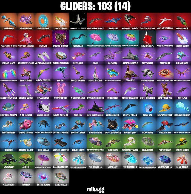 189 Skins - Carbide, Drift, Ragnarok, Darth Vader, Emma Frost, 3950 vbucks
