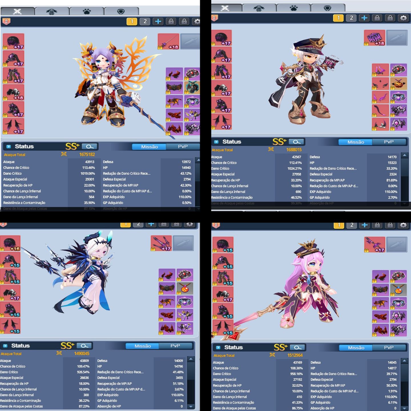 Conta EndCame GrandChase Classic C-Lvl 842 | 25 Chars Full 1.4KK+