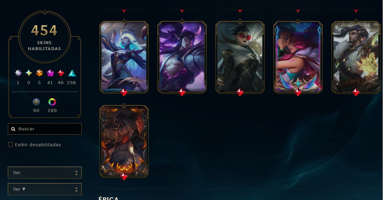 CONTA RIOT (LOL, VALORANT) contendo muuitas skins épicas lendarias e muito mais