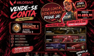 CONTA VALORANT: VANDAL KURONAMI FULL + P. SINGULARIDADE + FACA 5 YEARS
