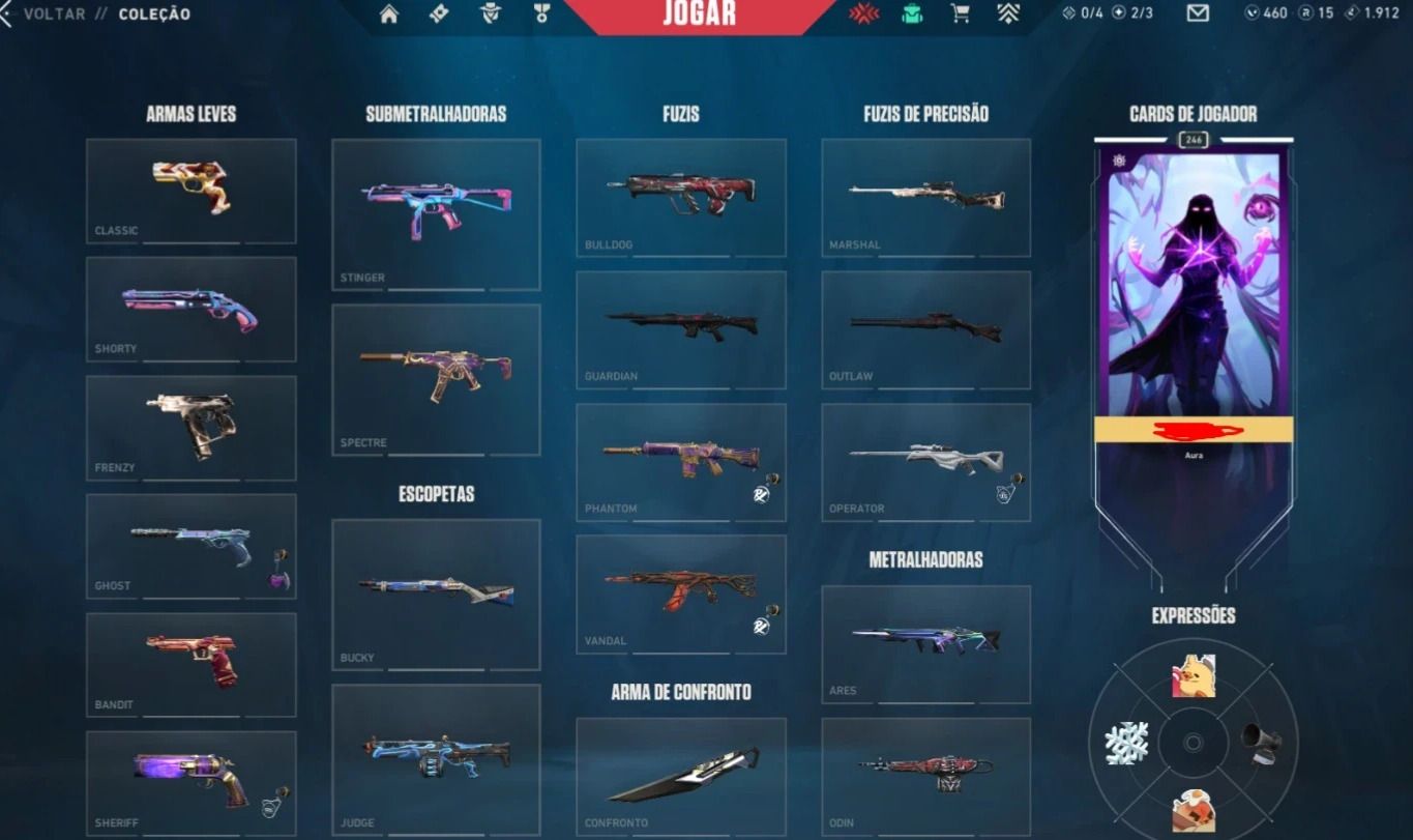 CONTA DE VALORANT COM SKINS | PACOTE ORA TAP, ARAXYS, SOBERANIA E MAIS!