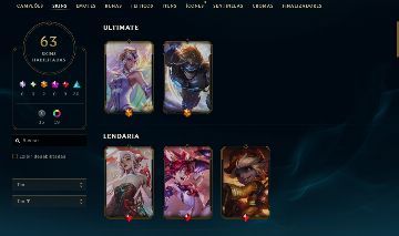 CONTA LOL LV 232 - 63 SKINS - 147 ICONES - UNRANKED [FULL ACESSO]