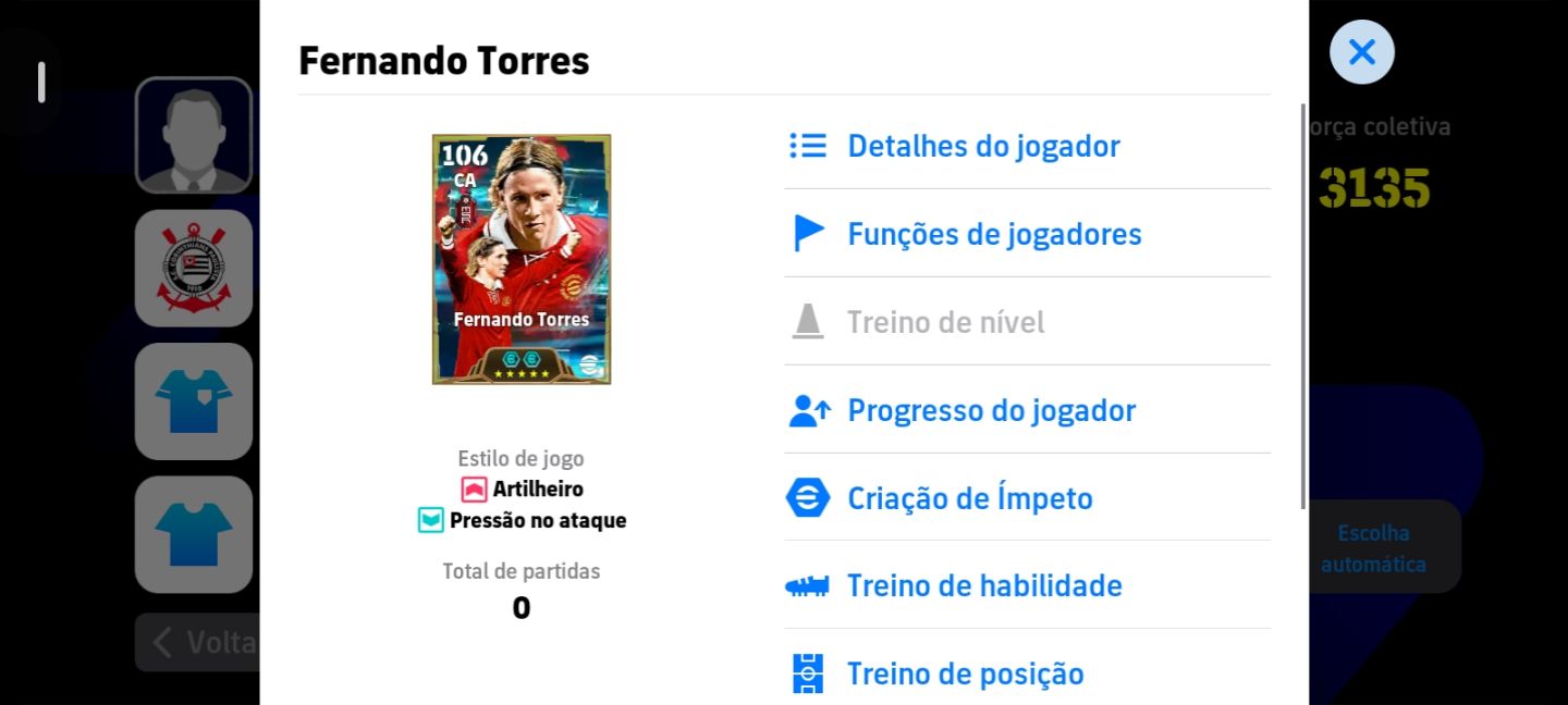 Conta Efootball com Fernando Torres Over 106 box rara