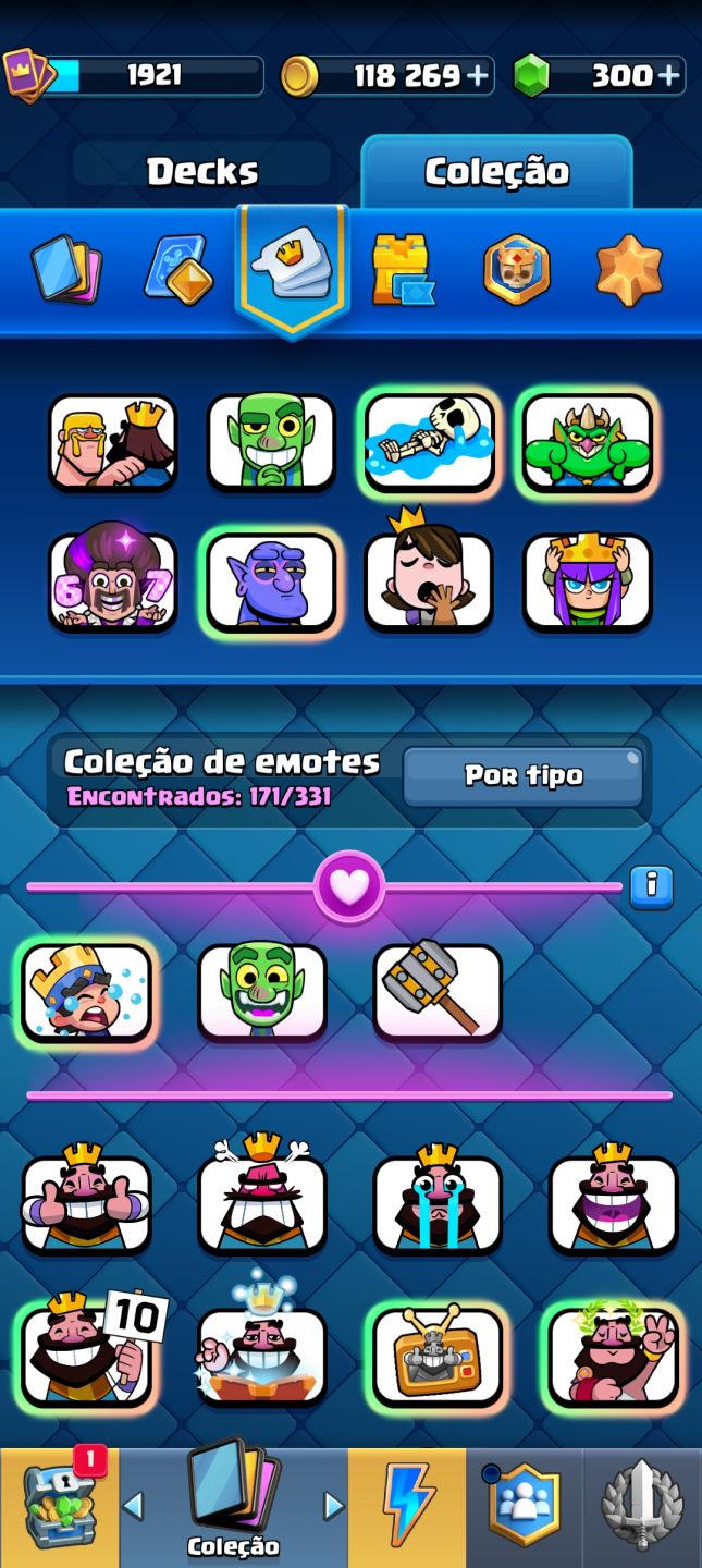 Conta de Clash Royale, arena sazonal 1 (penúltima arena) + brinde conta de Brawl