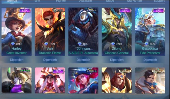 Conta Mobile Legends | 213 Skins | 92 Heróis | Collector Arlot + 600 Dimas