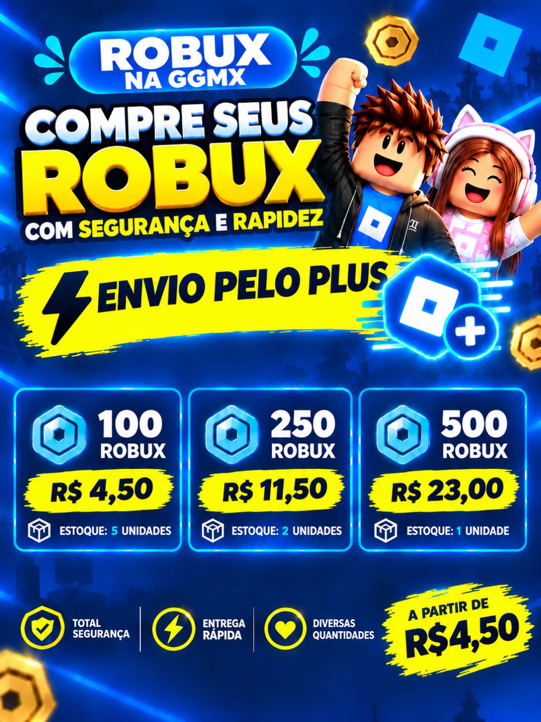 Envio de robux via PLUS