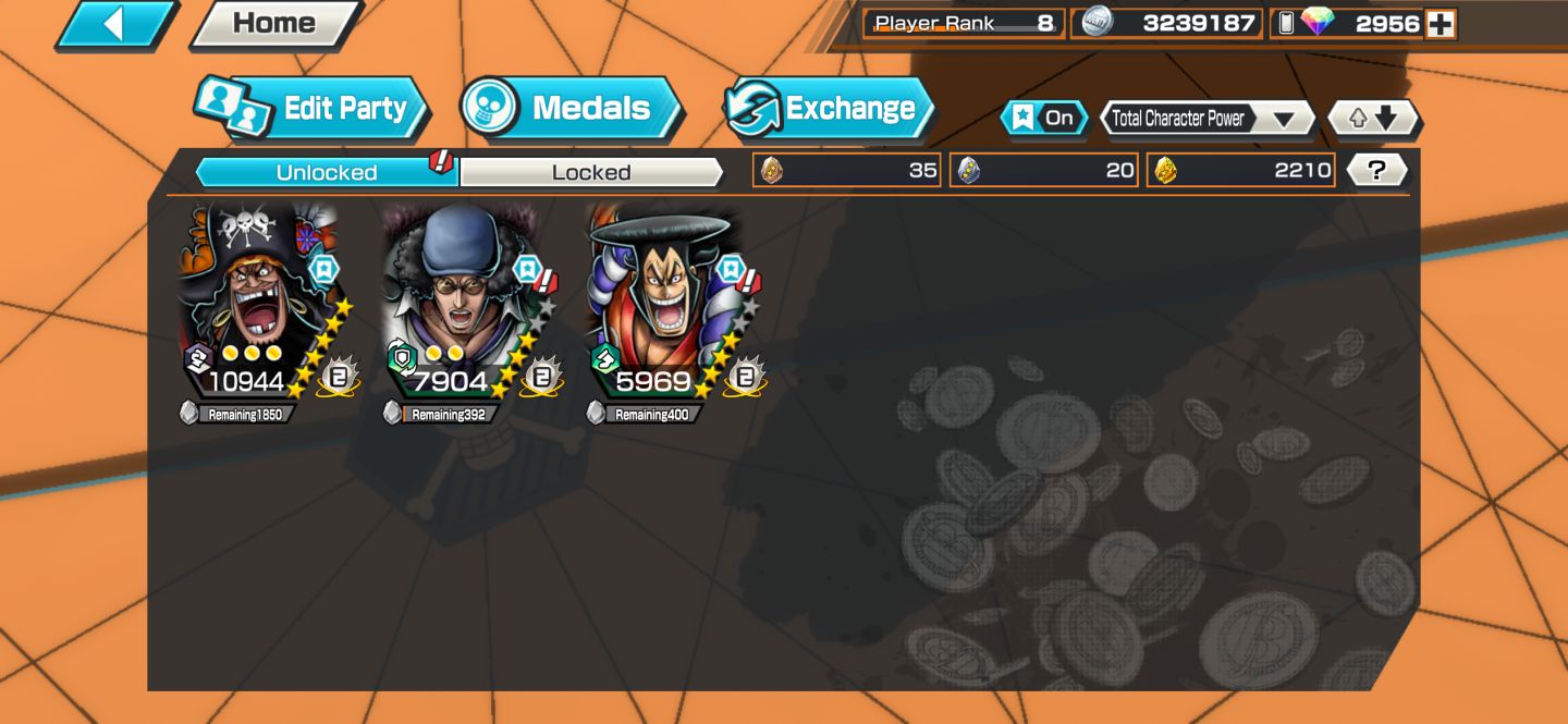 3 Ex + 3000 dimas + 2210 fragmentos