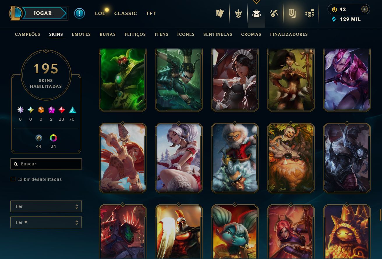 CONTA UNRANKED - 195 SKIN - FULL CHAMP + PREÇO BAIXISSIMO! - 100% SEGURA!