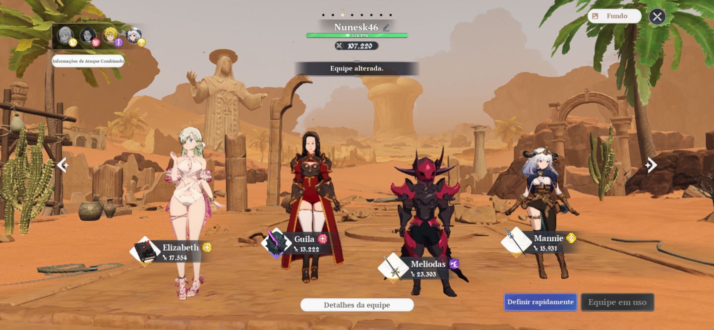 The Seven origin Conta com 23 dos 28 heróis ativo na conta atualmente