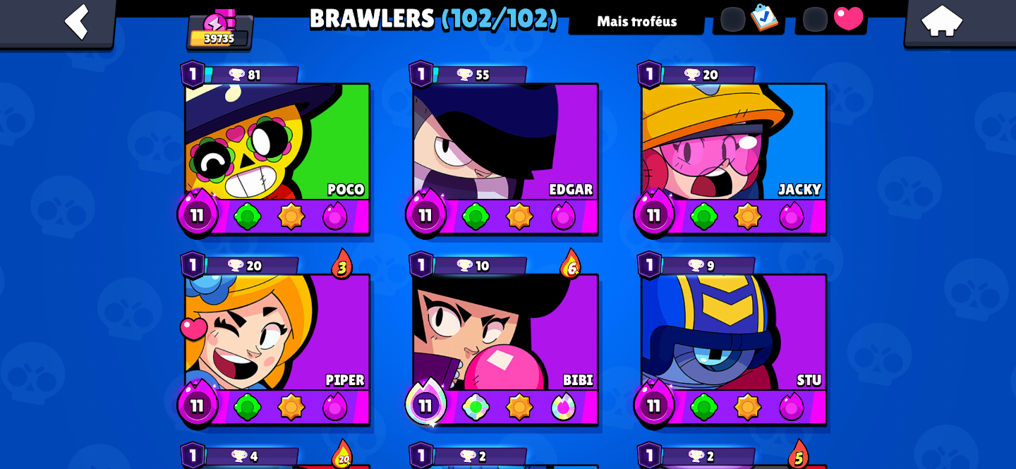 CONTA BRAWL STAR DE COLECIONADOR