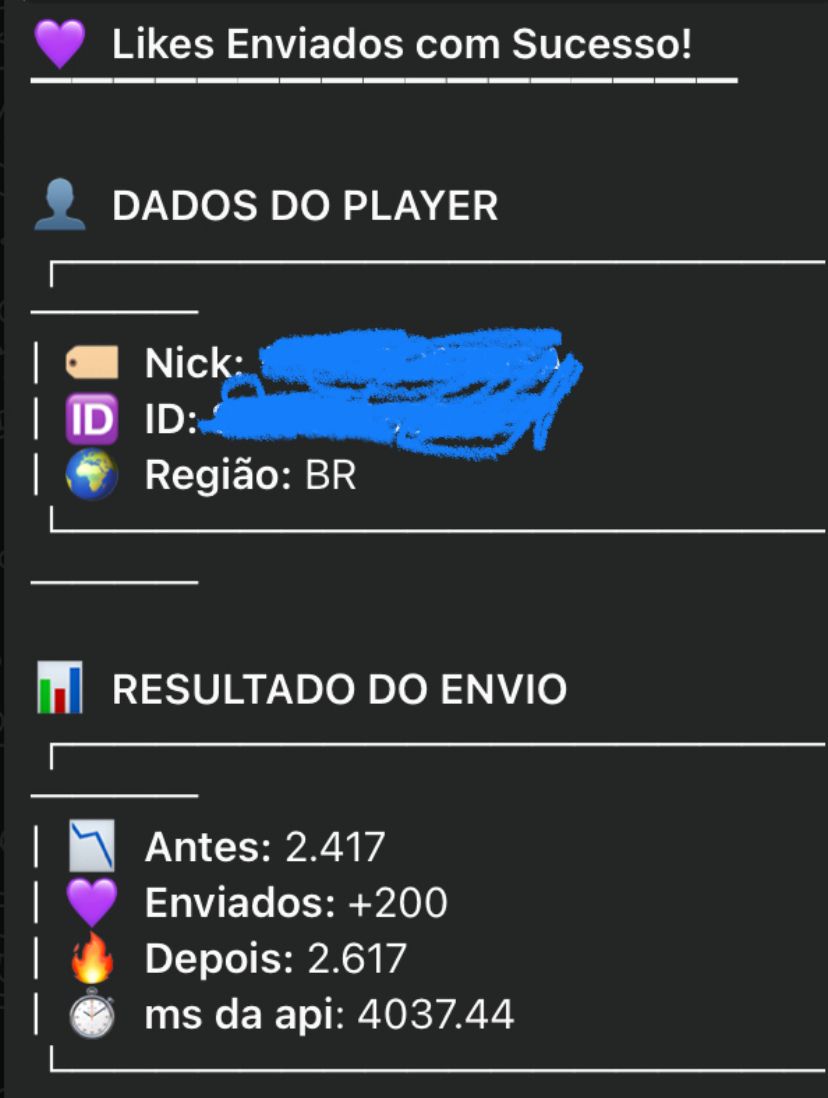 Likes Para Freefire Via [ID] Curtida 1000 Likes + brinde [Entrega Rápida ]