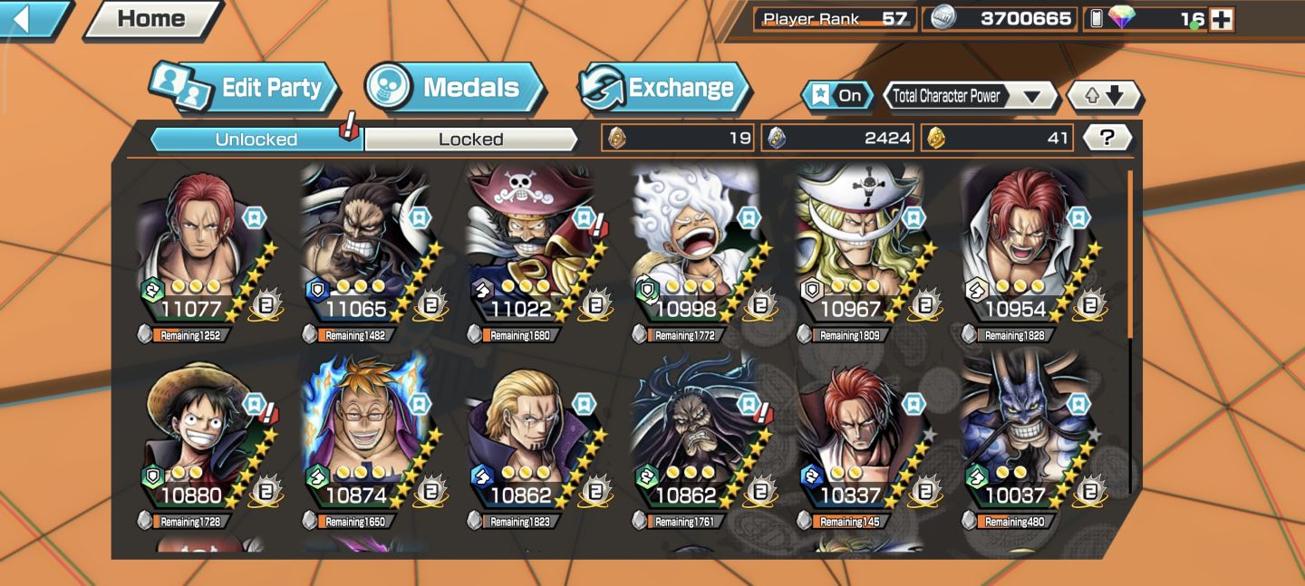 [TOP ENDGAME] OPBR Rank 57 - 8+ EX (Dark Roger Lv100, WB Light Lv100)