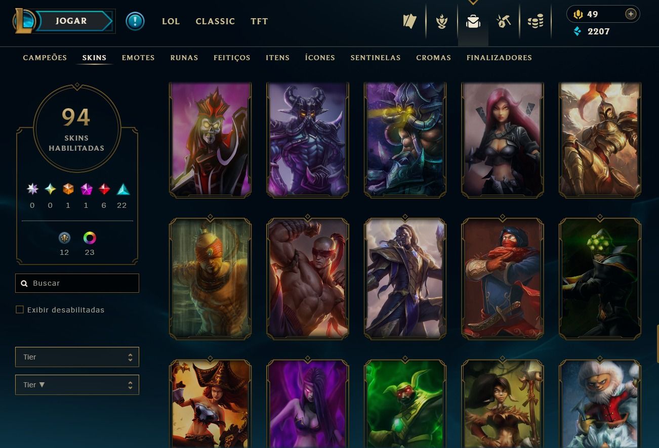 Upada a Mão - Conta de 2017 - 94 Skins - Lvl 117 - 107 Campeões - 20 Cromas