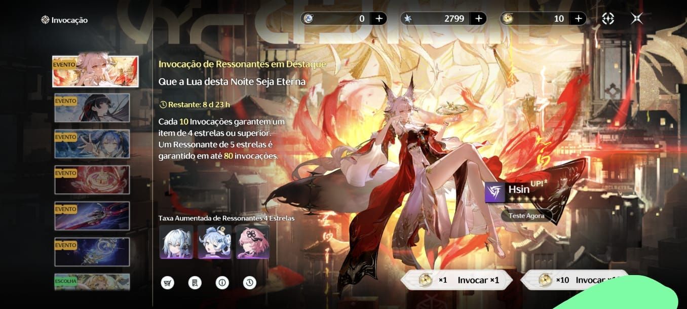 Conta com Hsin S6+Biss, Chisa+Biss e 332 corais, e mais de 30 tiros