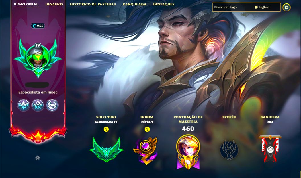 SKIN LENDÁRIA YASUO DRAGÃO + [ QUASE 150 SKINS HABILITADAS ] + [ TROCA NICK ]