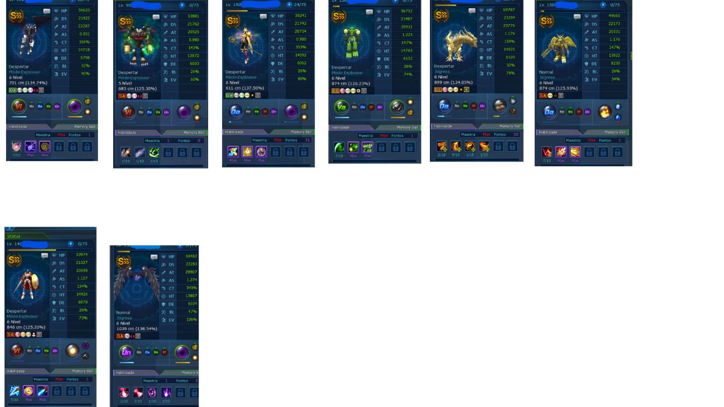 Conta Tamer 157 - OMM, SusaEx, 13 SSS+ - Servidor: Alphamon (LADMO)
