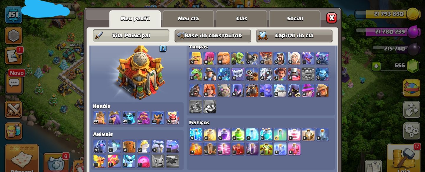 CONTA COC CV16 NÍVEL 151 | 1.737 MEDALHAS DA LIGA | 140