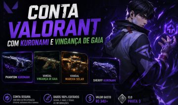 CONTA DE VALORANT COM KURONAMI E VINGANÇA DE GAIA LEVEL 110+