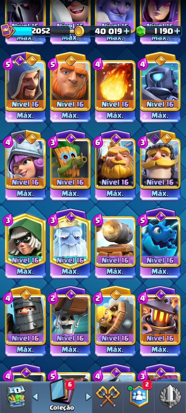 Conta Clash Royale Nível 2052 com 9 anos de Criação