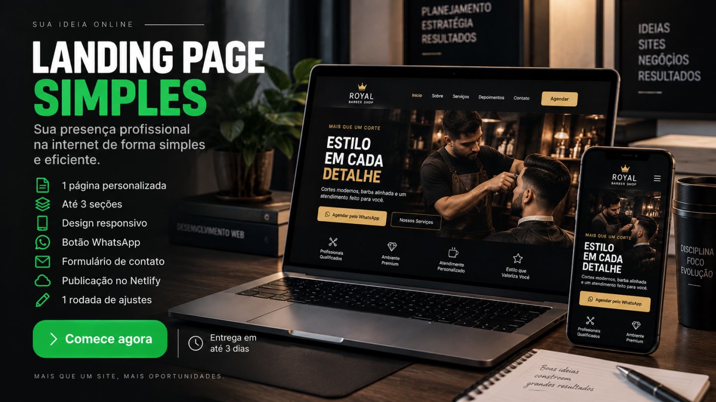 LANDING PAGE PERSONALIZADA | SIMPLES, PROFISSIONAL E PREMIUM