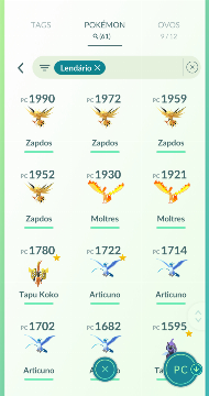 Pokémons Lendários do PokémonGO: Moltres, Articuno e Zapdos