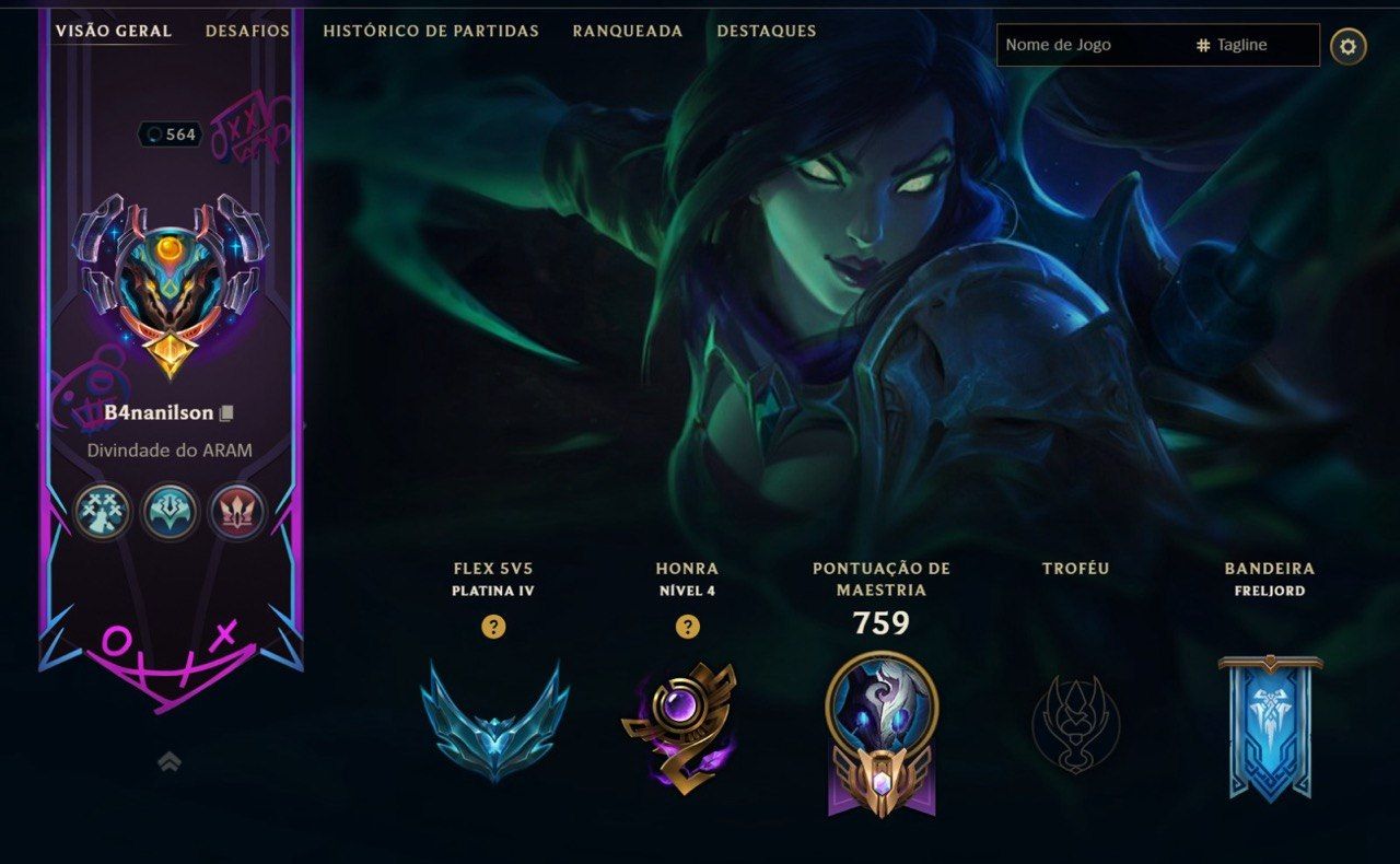 Conta Lvl 564, unico dono, 338 skins (negociável)