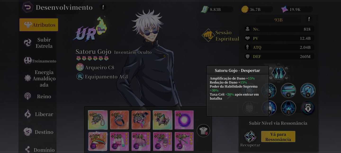 Conta Rei do Jujutsu com 180b de pc