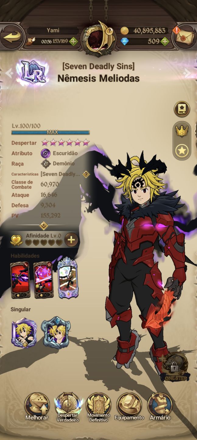 Conta com Meliodas Nêmesis 3/6 e Odin