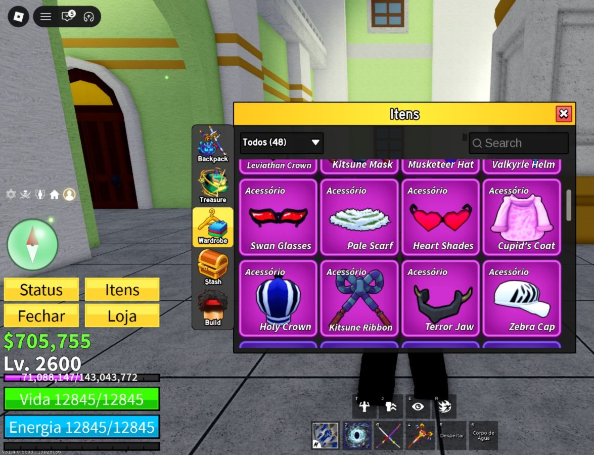 Conta de roblox upada em blox fruits e outros jogos