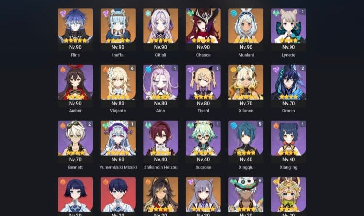 CONTA GENSHIN AR56 9 PERSONAGENS T5 + HONKAI STAR RAIL LEVEL 66 + FULL ACESSO