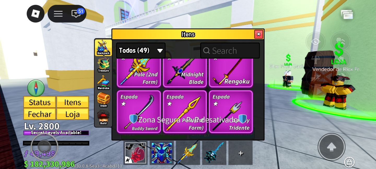 Conta blox fruits end game, conta completa, +skins no catálogo