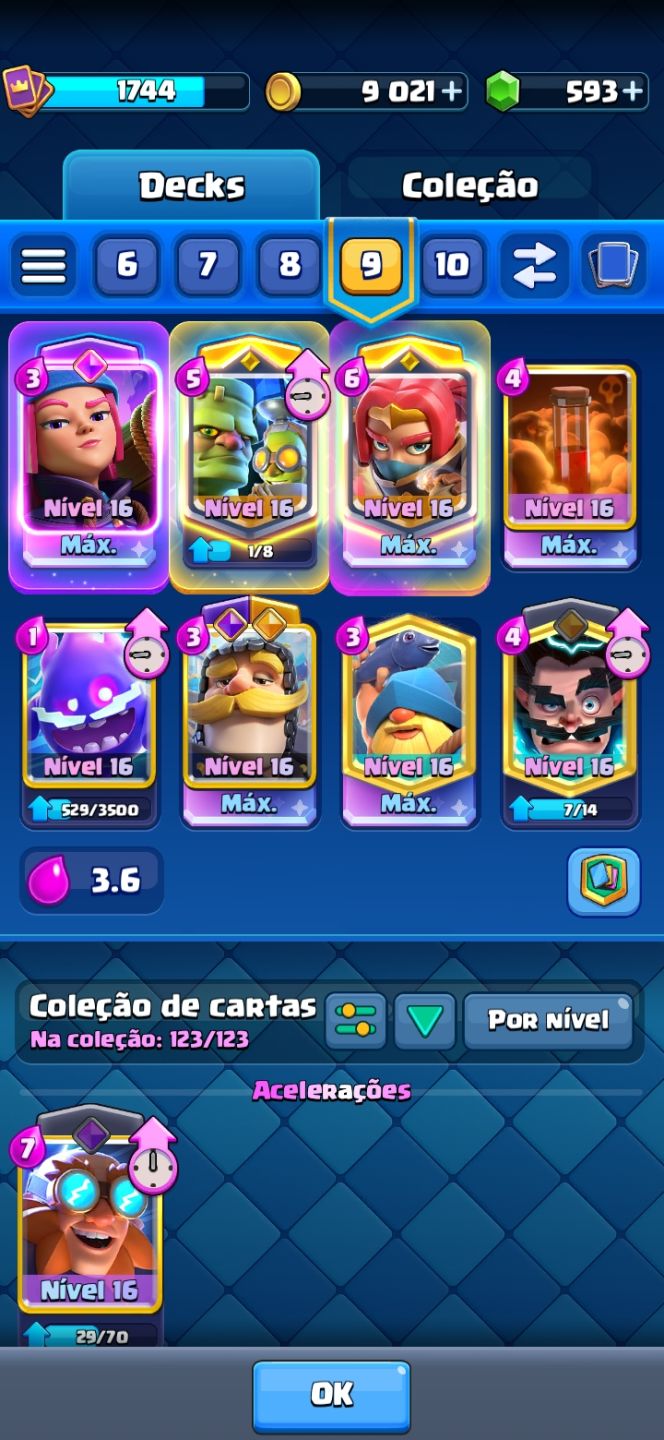 Conta clash royale 13k troféus, 10 anos de jogo , rainha level máximo
