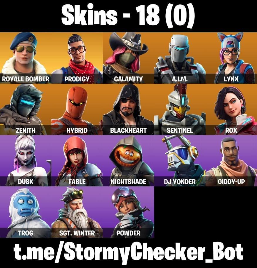 CONTA FORTNITE COM BOMBER ROYALE, PRODIGY, CALAMIDADE & 18 SKINS OLDS