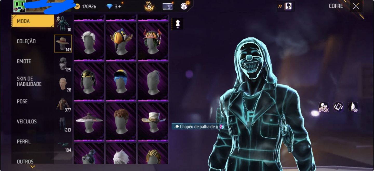 Conta Free Fire(Conta Rara,Completinha)
