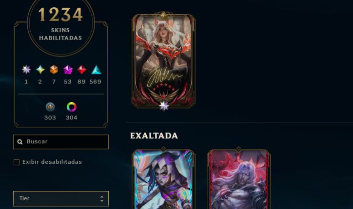 Conta lol skins 1250 skins