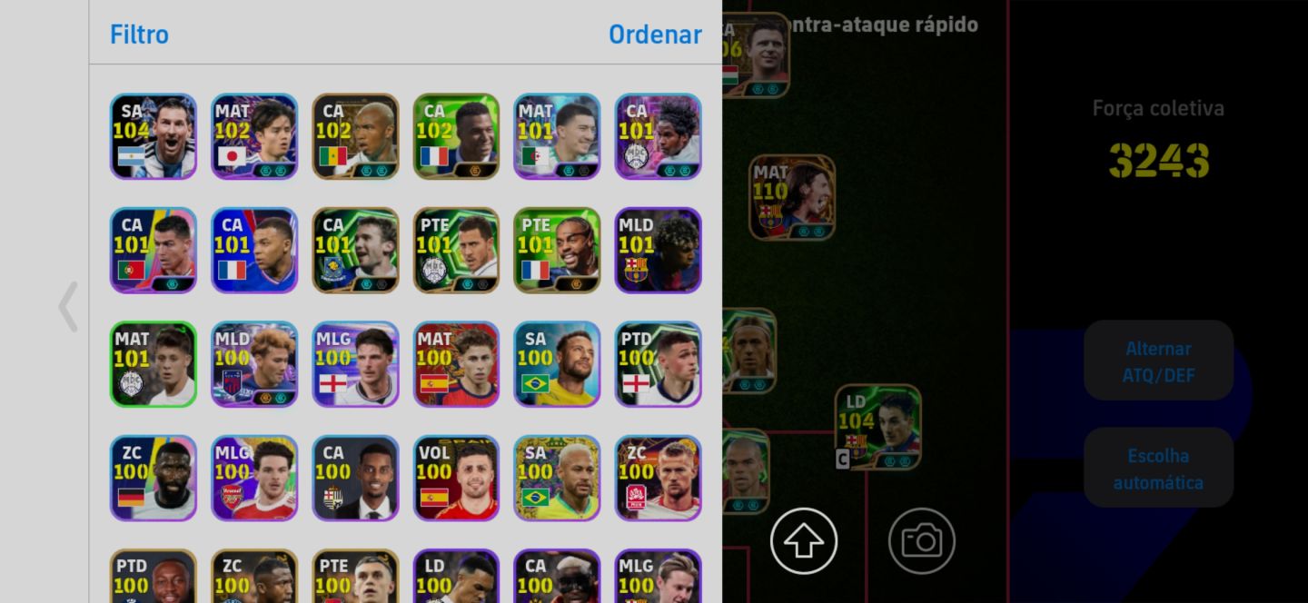 Conta de Efootball completa com Messi 110