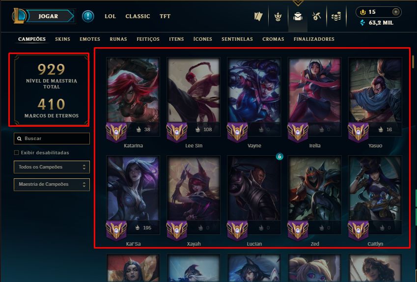 [HandLevel] Lv 700+Gold 3+MAIN MIDLANER+197 Skins/Icones Antigos 2013+KATARINA