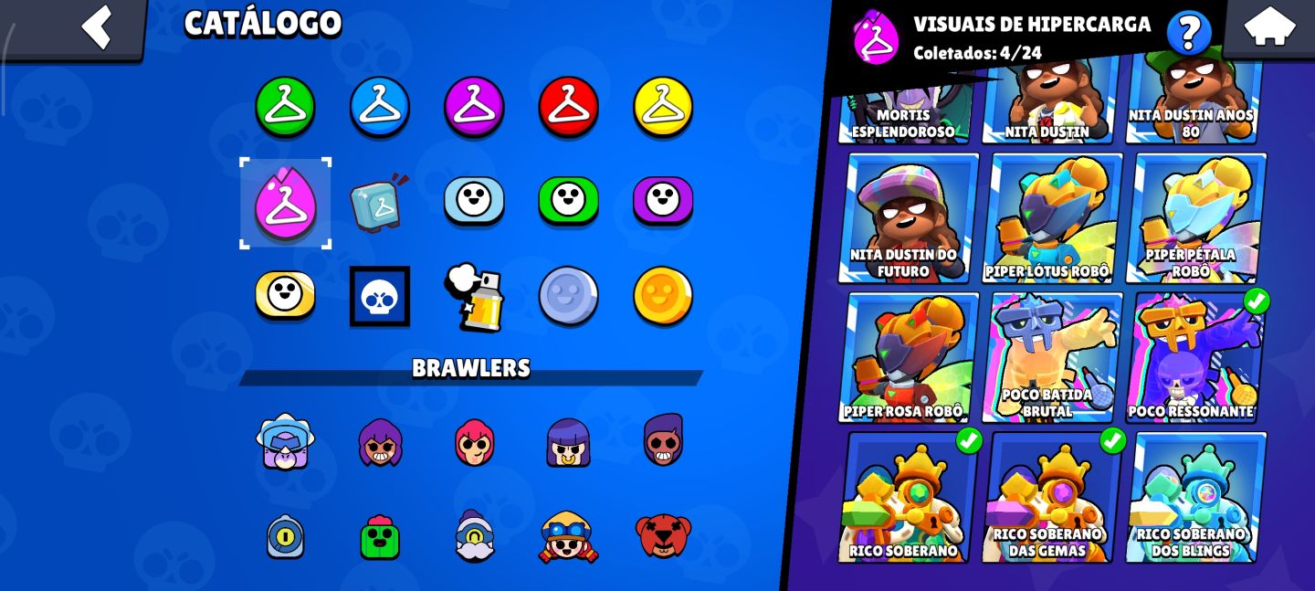 CONTA BRAWL STARS COM 54K TROFÉUS/96 BRAWLERS/ 24 LVL 11/ TROCA DE NOME GRÁTIS