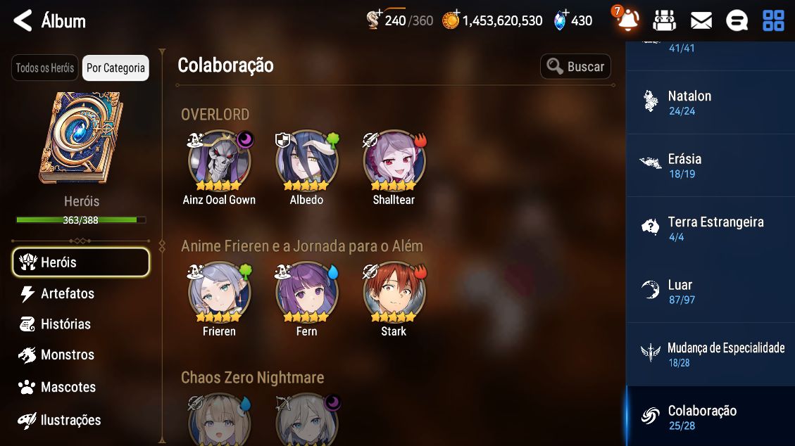 Conta Colecionador + Personagens de Collabs Antigos + 63 ML