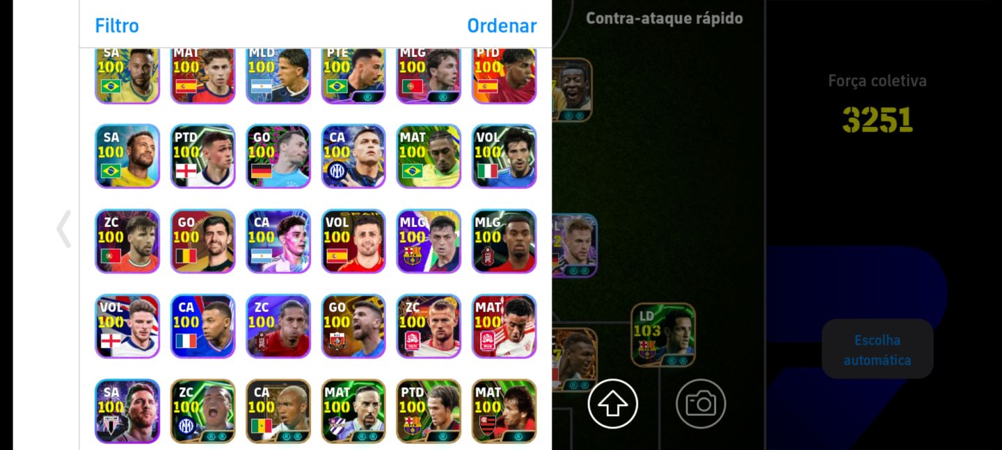 Conta Efootbal 3250 com Fichas Editadas, Suarez, Cruif, Pele e Outros