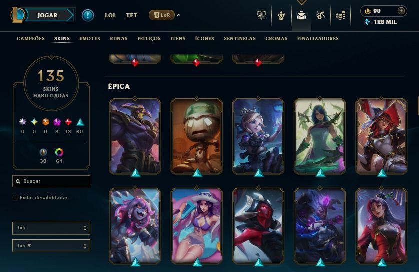Conta Level 405 Corki Barão Vermelho 13 Lendárias 60epica 30 Legadas esmeralda 4