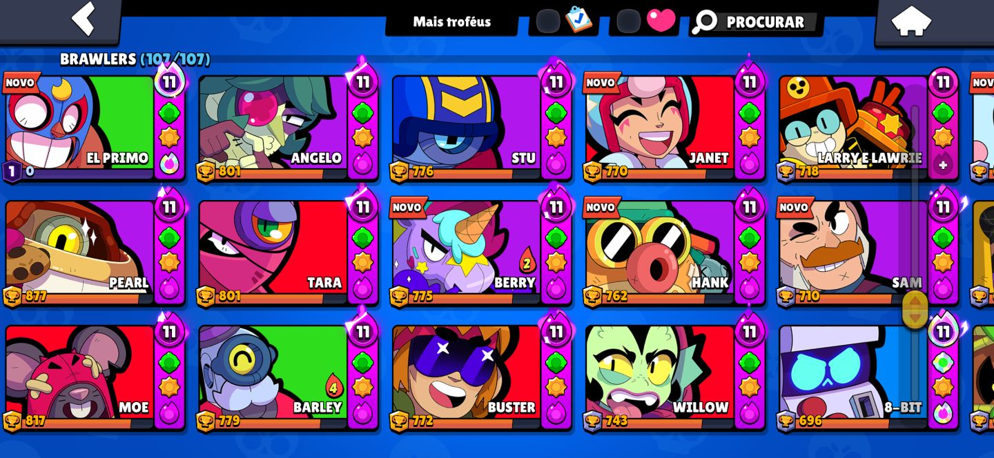 CONTA BRAWL STARS FULL | 100 HYPERCARGAS