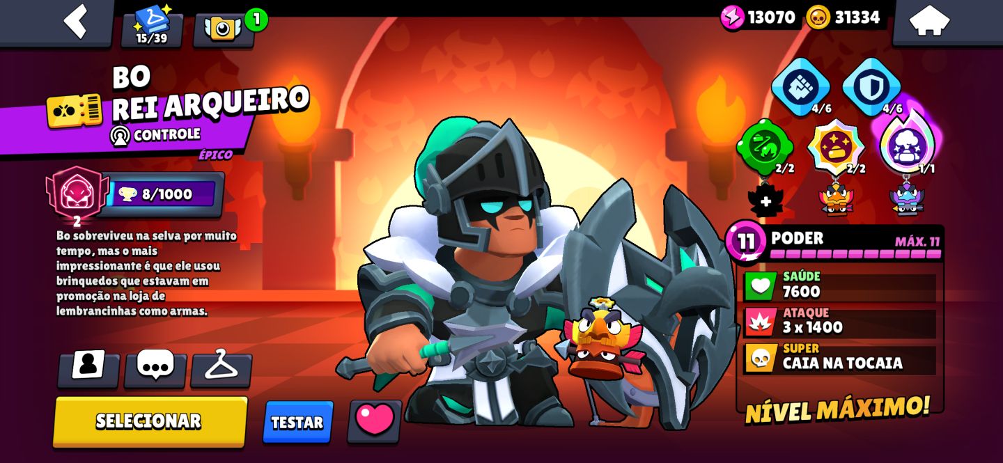 Conta de Brawl stars/38k troféus/ 12 lendários / games / 45 hipercargas