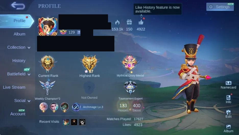 CONTA COLECIONADOR EXALTADO 3 COM 400 SKINS