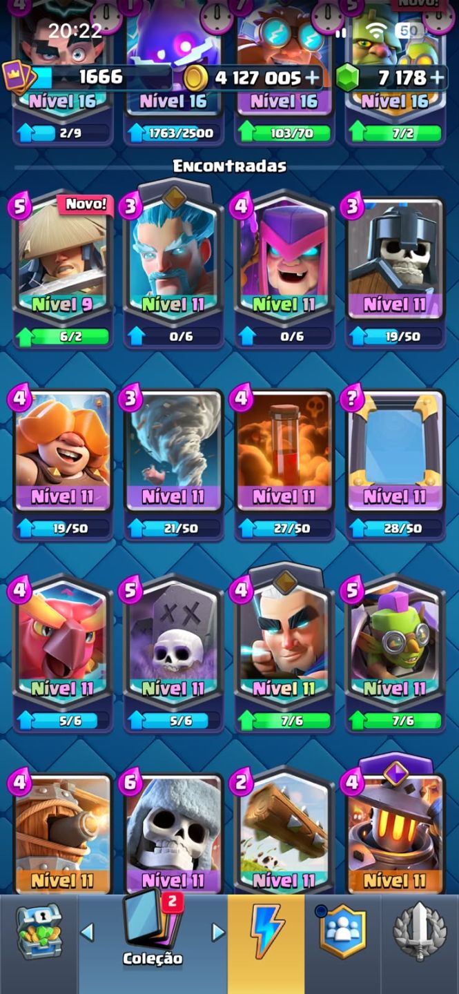 Conta clash royale arena max +4milhao ouro +7k gema