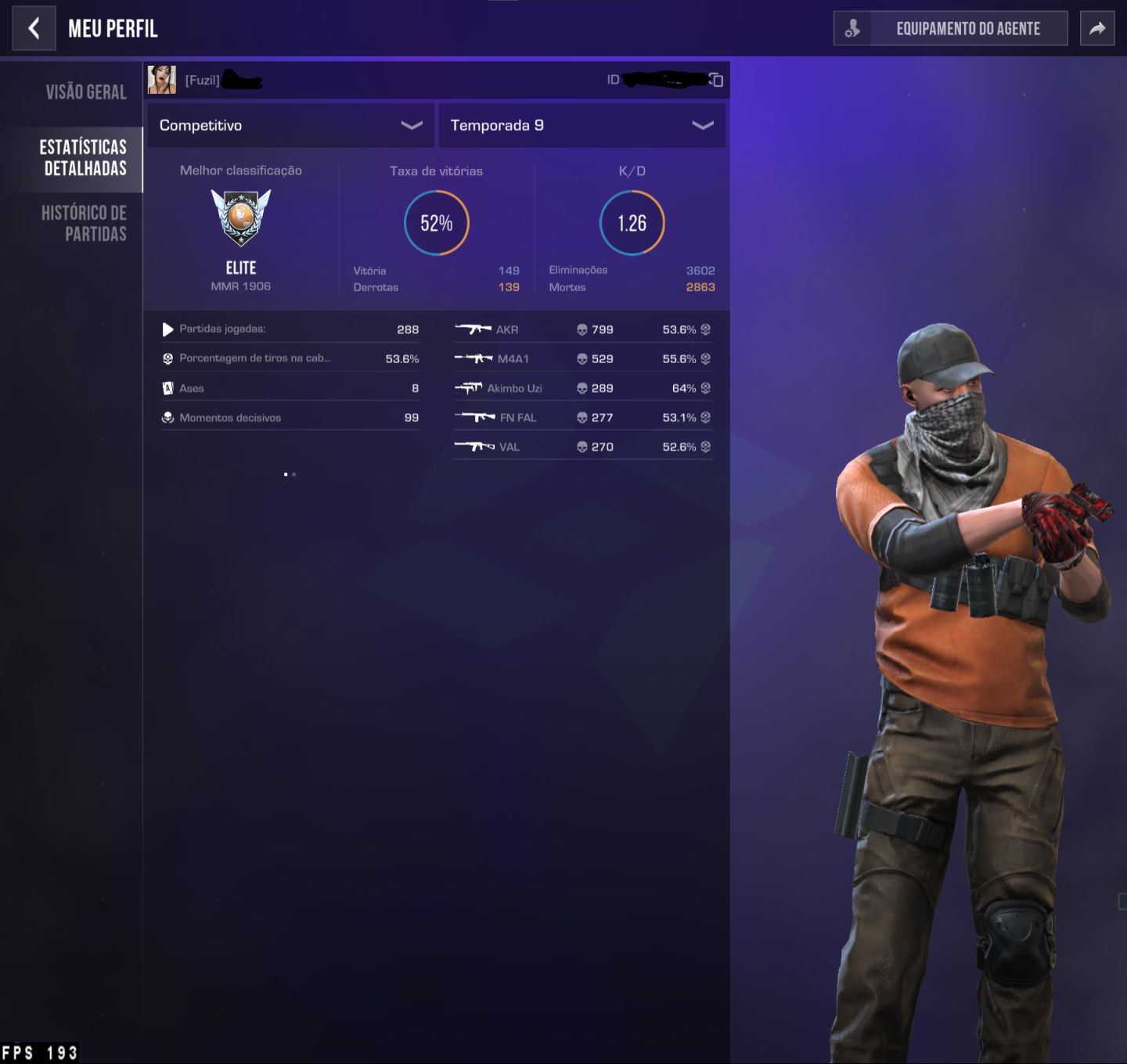 Conta standoff2 com muitas skins avaliada em mais 17k gold