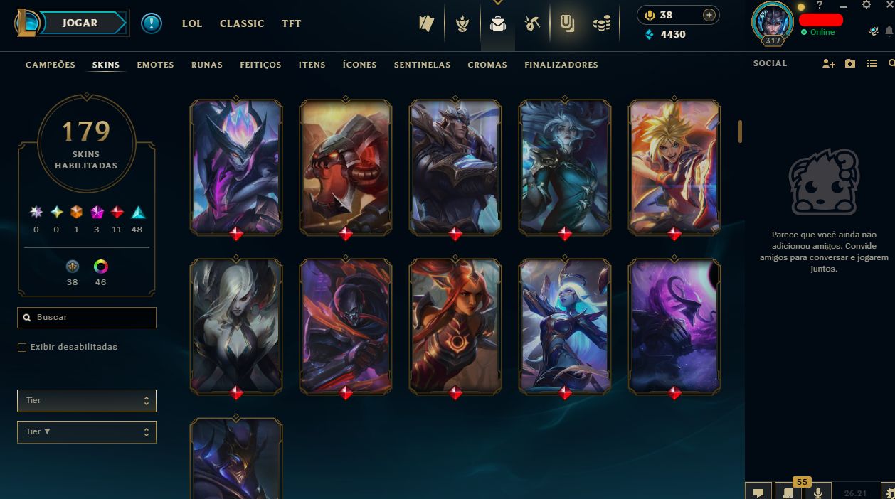 CONTA LOL + VALORANT | 179 SKINS | 160 CAMPEÕES | SKIN DE VANDAL E OPERATOR